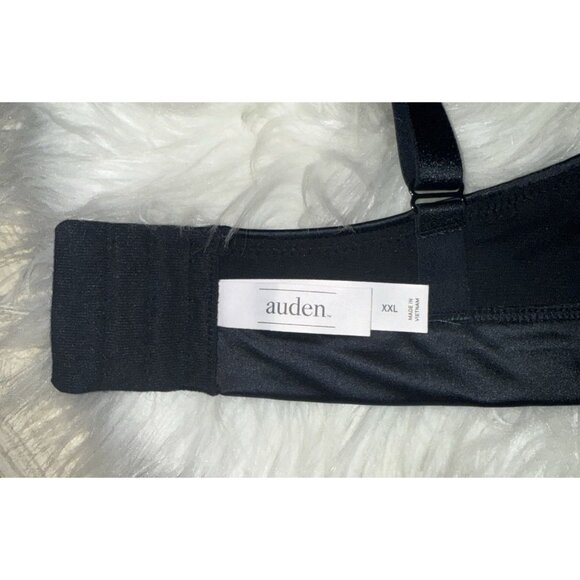 Auden Unlined Triangle Bralette Bra Satin WF Womens XXL 2XLarge Black New Nwt - Picture 6 of 7